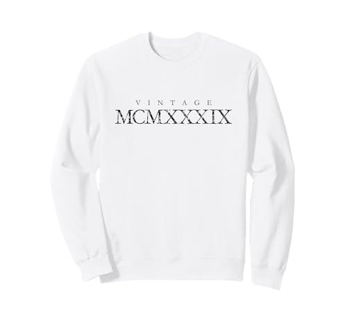Vintage MCMXXXIX (Negro Antiguo) Cumpleaños 1939 Sudadera