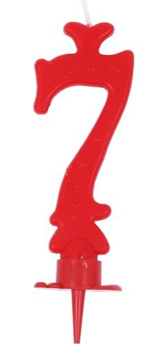 Vela feliz cumpleaños roja n.7