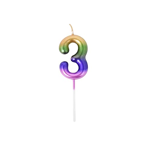 Velas de cumpleaños especiales y adornos para fiestas - Topper Pastel - Unicornio y Fluo - Vela (3,...