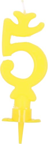 Vela feliz cumpleaños amarilla n.5