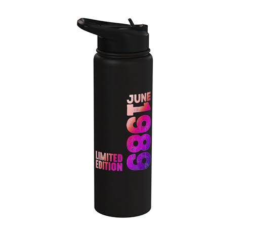 Año 1989 Mes De Junio 1989 Retro 1989 Vintage 1989 Stainless Steel Insulated Water Bottle