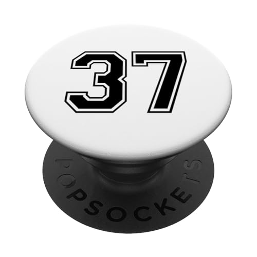 Número Treinta Siete # 37 Uniforme de Equipo Deportivo Cumpleaños 37 PopSockets PopGrip Adhesivo