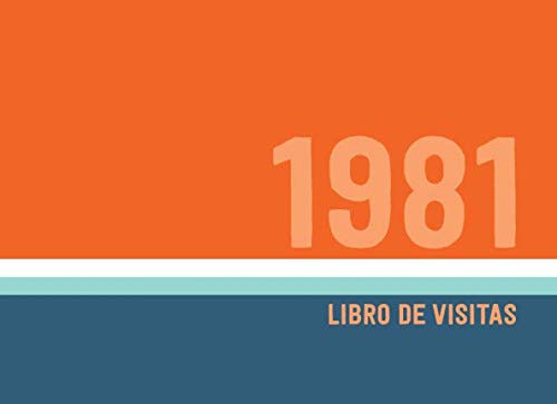1981 Libros de Visitas: Libro de visitas para fiestas de cumpleaños de estilo retro para que la...