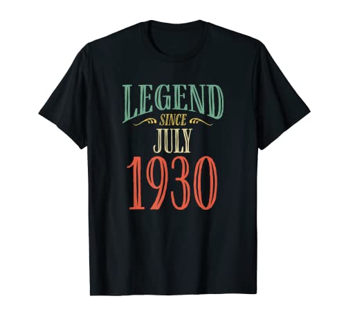 Leyenda desde julio de 1930 diseño de cumpleaños Camiseta