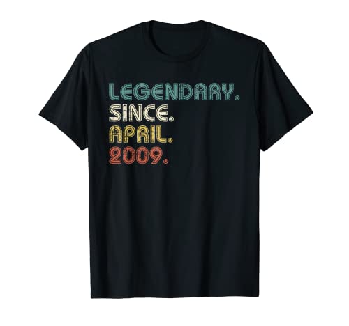 13 Años de Edad Regalos Leyenda Desde Abril 2009 13 Cumpleaños Camiseta