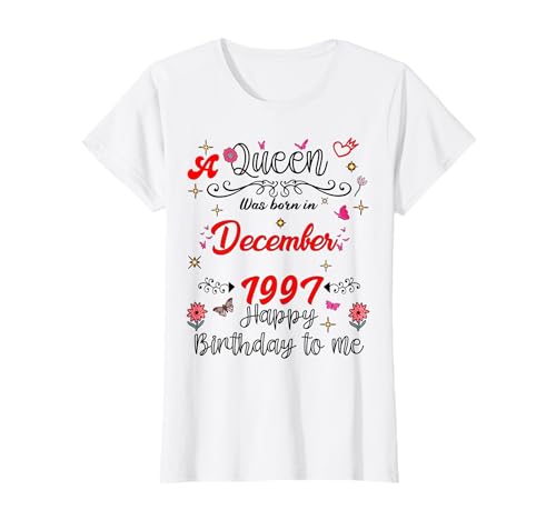 Diciembre Cumpleaños Nació Una Reina en Diciembre 1997 Diciembre Camiseta