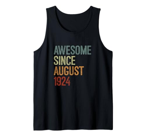 Impresionante desde agosto de 1924, regalo de cumpleaños divertido retro Camiseta sin Mangas