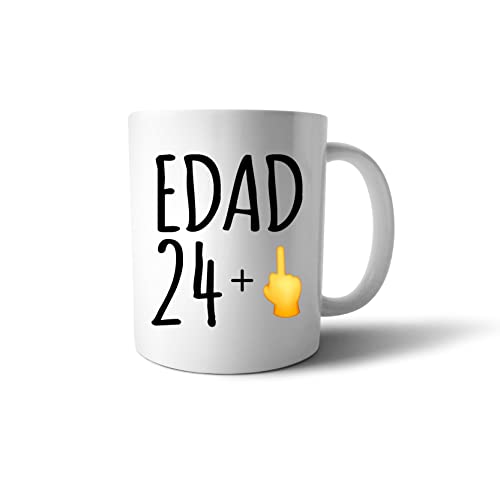 COOLPRESENTS Taza 25 cumpleaños hombre o mujer, regalo original 25 años, taza desayuno, taza...