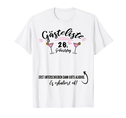Libro de visitas 26 cumpleaños fiesta niña veintiséis Camiseta