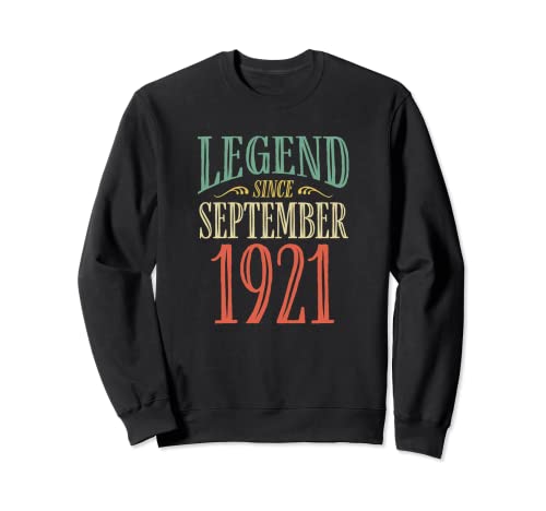 Leyenda desde septiembre 1921 Diseño de cumpleaños Sudadera