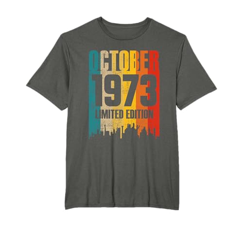 Octubre de 1973 52 años Cumpleaños Edición limitada Vintage Camiseta