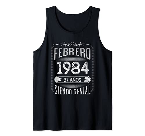 Nacido En Febrero 1984 - 37 años Regalo Cumpleaños Hombre Camiseta sin Mangas