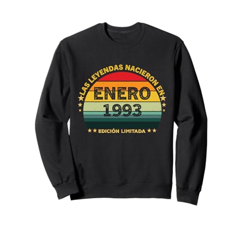 32 Años Cumpleaños Vintage Nacido En Enero 1993 Sudadera