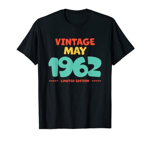 Vintage 1962 May Legend Born In May 1962 Cumpleaños Camiseta