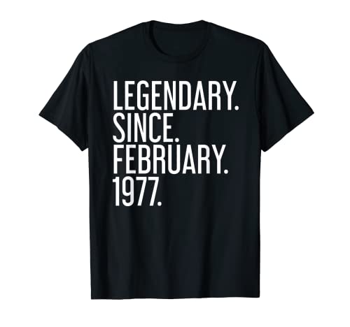 LEGENDARIO. DESDE FEBRERO. 1977. 42 Años 42 Cumpleaños Camiseta