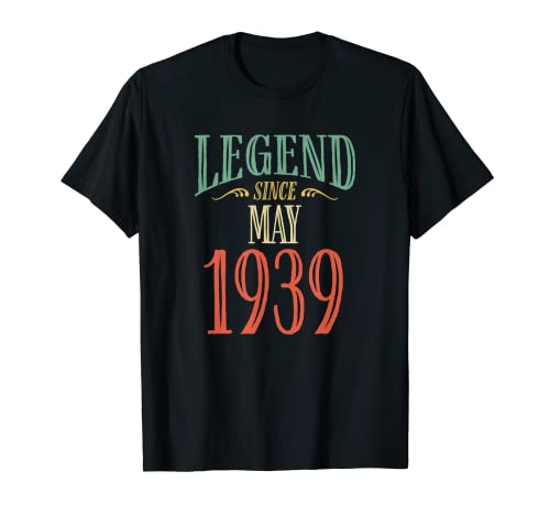 Leyenda desde mayo de 1939 Diseño de cumpleaños Camiseta