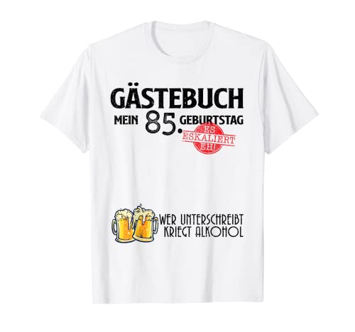 Divertido libro de visitas 85 años cumpleaños Camiseta