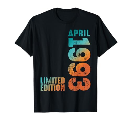 Impresionante Edición Limitada Abril 1993 Retro 1993 Vintage 1993 Camiseta