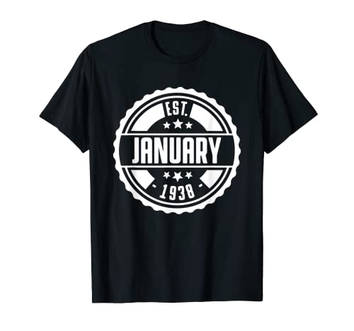 EST Enero 1938 Feliz Cumpleaños Regalo Vintage Retro Camiseta