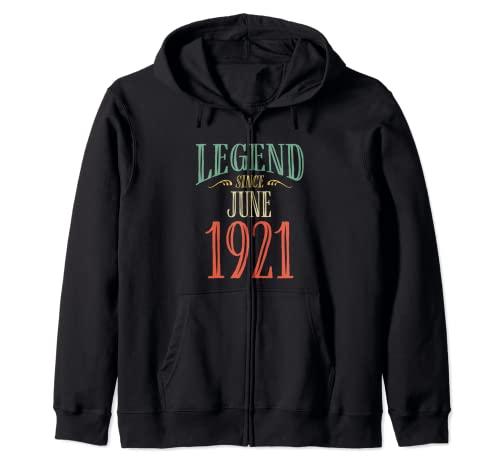 Leyenda desde junio 1921 Diseño de cumpleaños Sudadera con Capucha