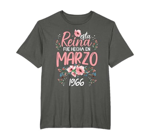 Hecha En Marzo 1966 Mujer Regalo 60 Años Cumpleaños Camiseta