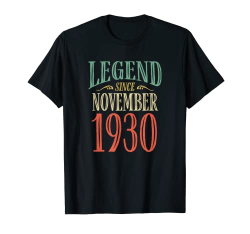 Leyenda desde noviembre de 1930 Diseño de cumpleaños Camiseta