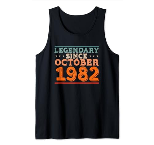Legendario desde octubre de 1982 Retro Vintage Fiesta de Cumpleaños Camiseta sin Mangas