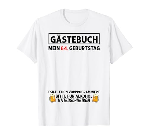 Libro de visitas para 64 cumpleaños para hombre y mujer, 64 años Camiseta