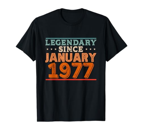 Legendario desde enero de 1977 impresionante fiesta retro de cumpleaños Camiseta