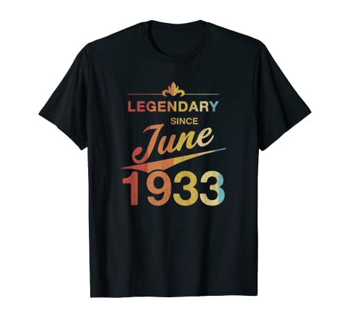 90 cumpleaños Nacido en Junio de 1933 Vintage 90 años Camiseta