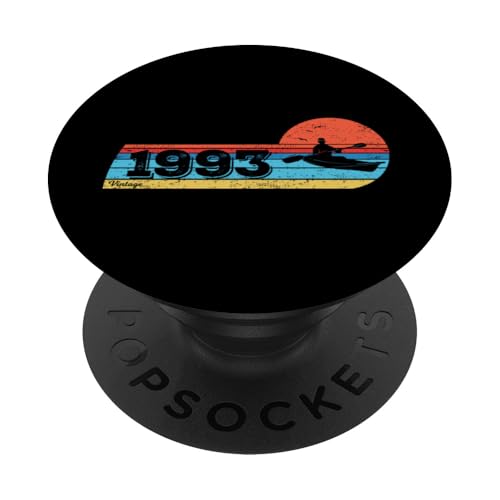 Kayaks Canoas-Rafting Vintage 1993 Cumpleaños Kayakista PopSockets PopGrip Adhesivo