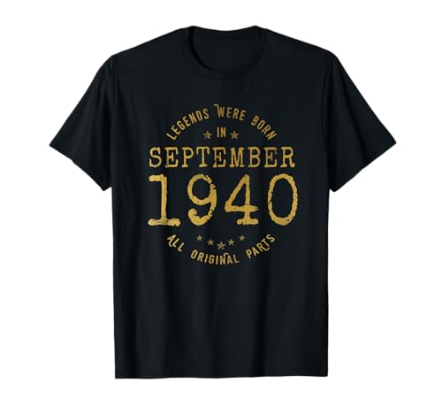 81 años Cumpleaños Las Leyendas nacen en Septiembre de 1940 Camiseta