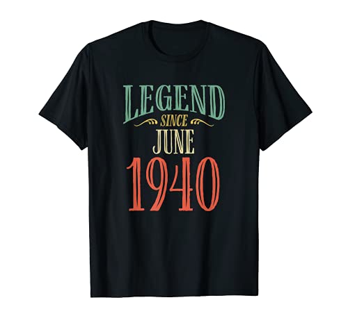 Diseño de cumpleaños de la leyenda desde junio de 1940 Camiseta