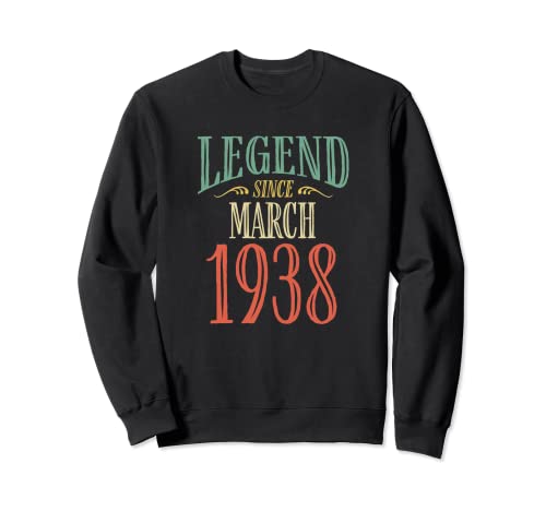 Leyenda desde marzo de 1938 Diseño de cumpleaños Sudadera