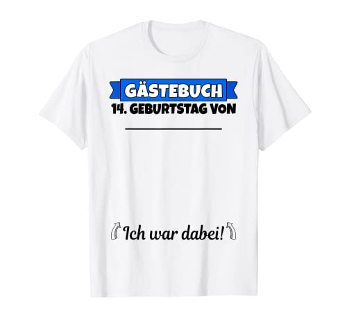 14 cumpleaños libro de visitas nombre | 14 cumpleaños niño divertido Camiseta