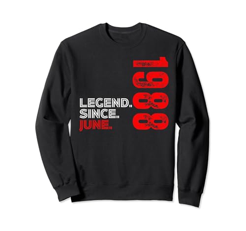 Nacido en junio de 1988 Leyenda de cumpleaños vintage desde junio de 1988 Sudadera