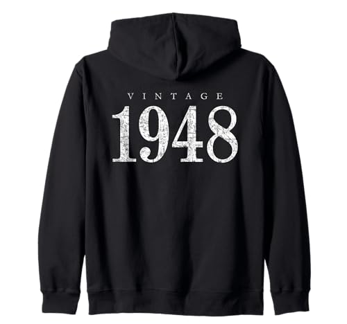 Vintage 1948 (Blanco Antiguo) 77 Cumpleaños 1948 Sudadera con Capucha