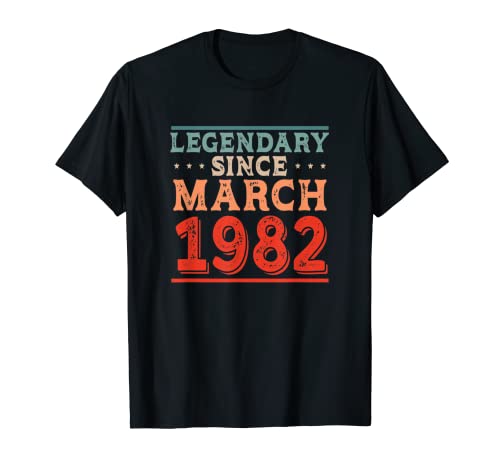 Impresionante y legendaria desde marzo de 1982 Fiesta de cumpleaños retro Camiseta