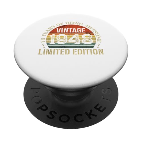 Vintage 1948 Edición Limitada 78 Cumpleaños 78 Años PopSockets PopGrip Adhesivo