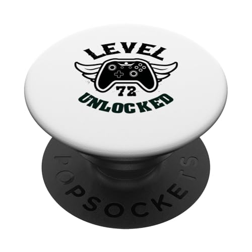 Nivel 72 Desbloqueado 72 Juegos de cumpleaños 72 Jugador de cumpleaños PopSockets PopGrip Adhesivo