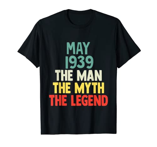The Man Myth Legend 1939 - Regalo de cumpleaños 83 de mayo para 83 años Camiseta
