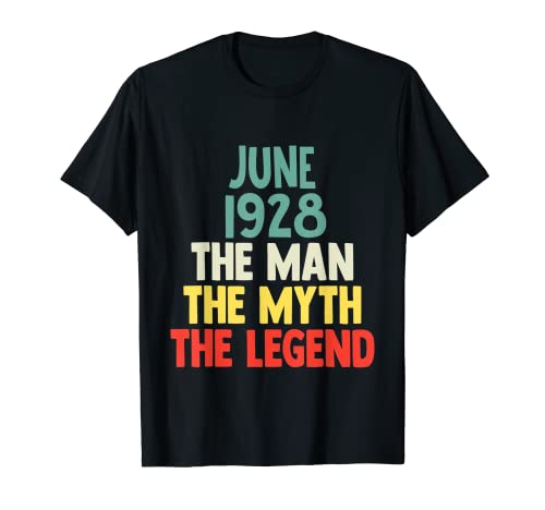 The Man Myth Legend 1928 - Regalo de cumpleaños 94 de junio para 94 años Camiseta