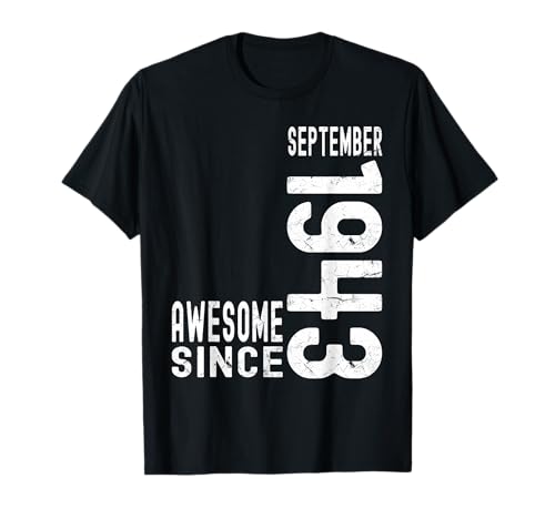 Impresionante desde septiembre de 1943 Nacido en 1943 Septiembre Cumpleaños Camiseta