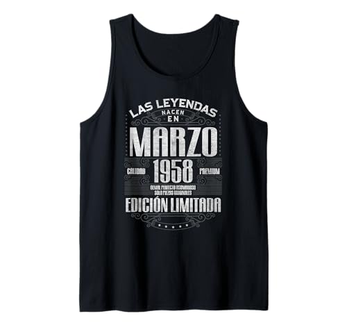 Las Leyendas Nacen En Marzo 1958 68 Años Cumpleaños Camiseta sin Mangas