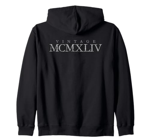 Vintage MCMXLIV Año 1944 (Gris Antiguo) Cumpleaños 1944 Sudadera con Capucha