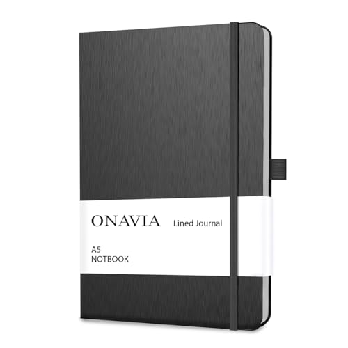 ONAVIA Cuaderno Rayado A5 Cuaderno de Viaje de Tapa Dura, Classic Libreta, Diario Premium Lineas de...