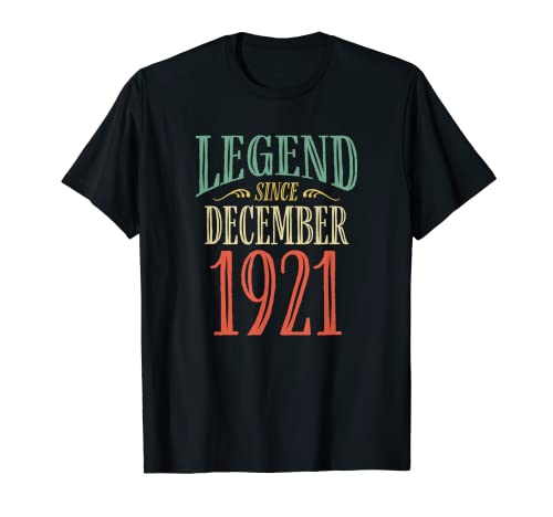 Leyenda desde diciembre de 1921 Diseño de cumpleaños Camiseta