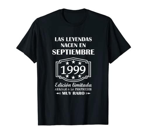 Las Leyendas nacen en Septiembre de 1999 cumpleaños Camiseta