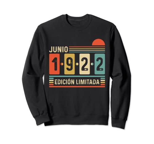 100 Años Nacido En Junio 1922 Vintage 100 Cumpleaños Sudadera