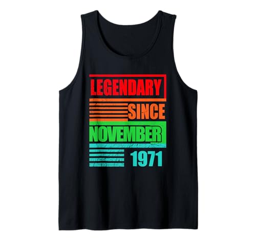 55 cumpleaños Legendario Desde noviembre de 1971 cumpleaños Camiseta sin Mangas